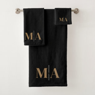 Chic Monogram Black Gold Nom
