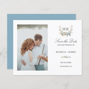 Chic Monogram Crest Photo Wedding ENREGISTRER LA D