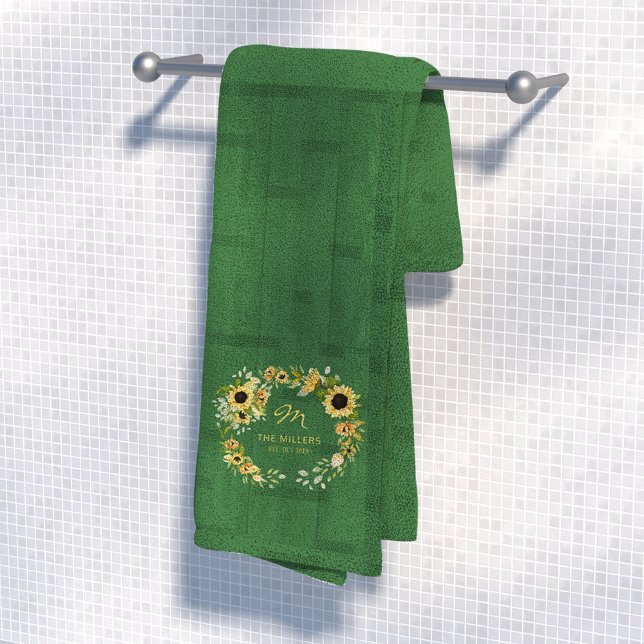 Chic monogrammed initial moderne ferme verte (Créateur téléchargé)