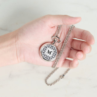 CHIC! ⚪ Montre à gousset argent Plaid Initiale