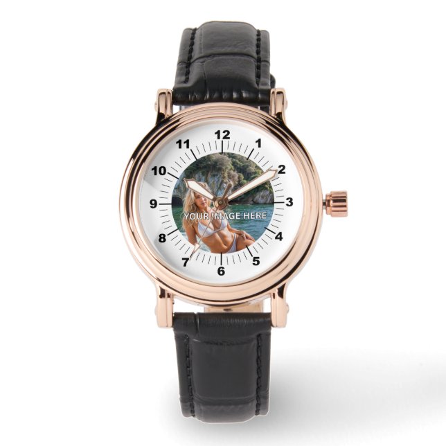 CHIC ! 🖤 Montre noire en or rose (Recto)