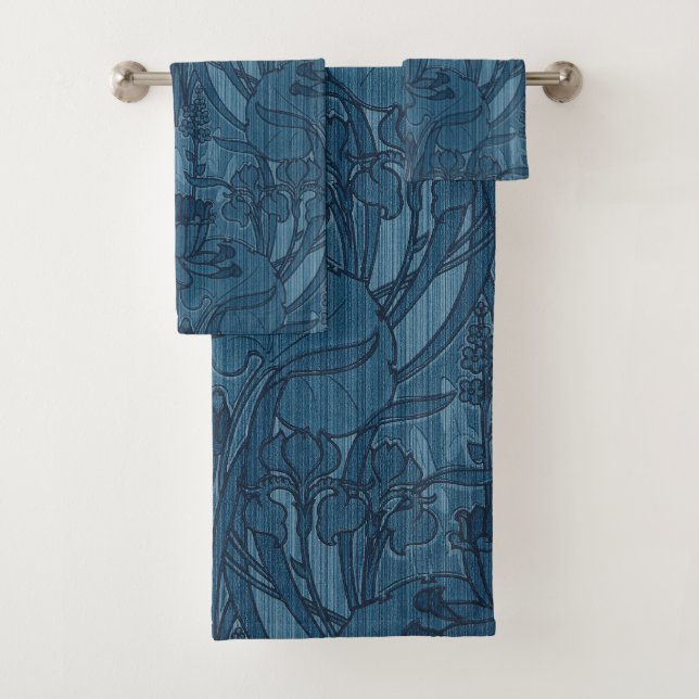 Chic motif botanique Art nouveau Iris bleu (En situation)