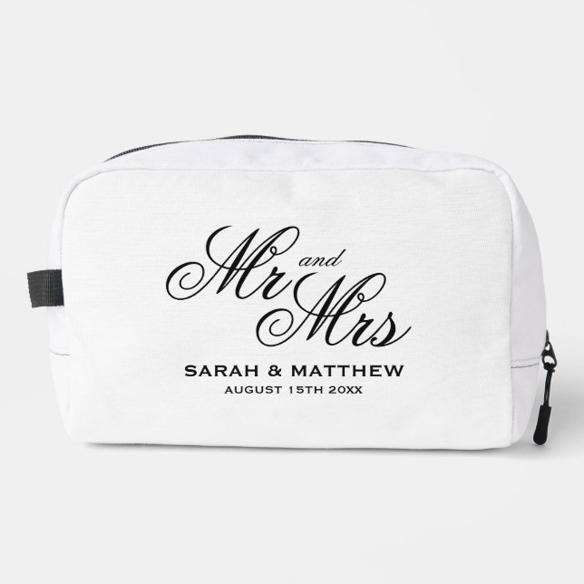 Chic Mr & Mrs honeymoon trousse de toilette mariag (Recto)
