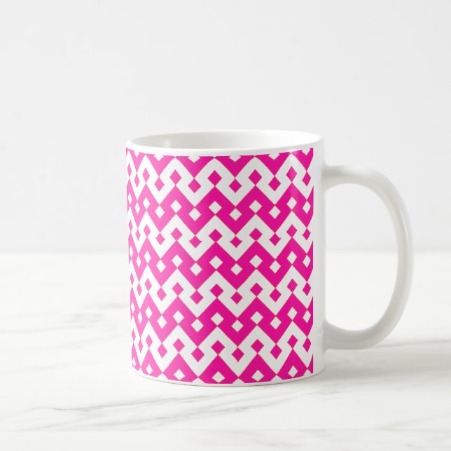 Chic Mug de café blanc, Candy rose géométrique (Droite)