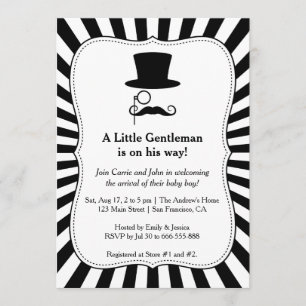 Chic Mustache Gentleman Baby-boy invitation à la d