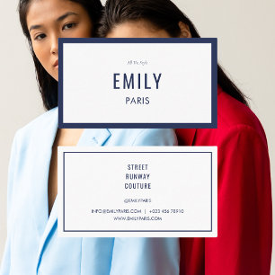 Chic Navy Fashion Stylist / Carte de visite de bea