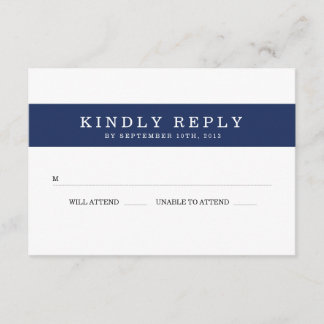 Chic Navy frappe mariage RSVP