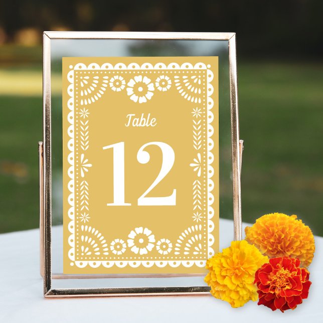 Chic Neutral Papel Picado Mariage Numéro de table (Créateur téléchargé)