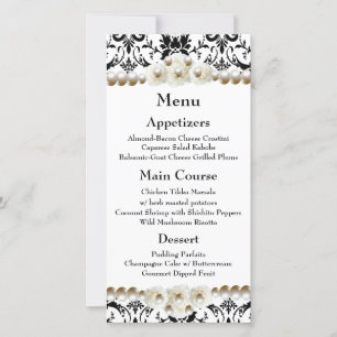 Chic noir & blanc Damask Mariage Pearl