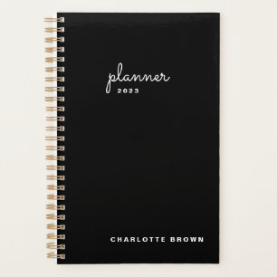Chic noir blanc Script hebdomadaire mensuel non da