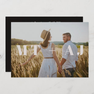 Chic noir Monogramme superposer photo Enregistrer 