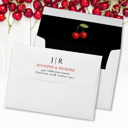 Chic noir noir blanc rouge Mariage de fruits