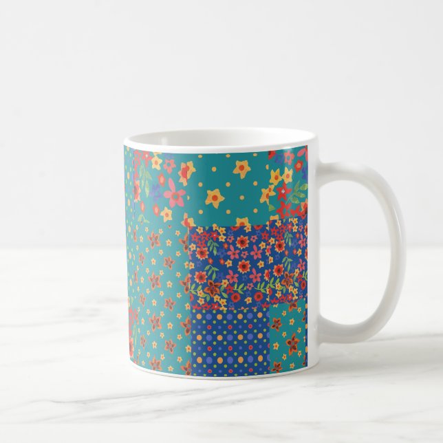 Chic Nostalgale Faux Patchwork Café Mug (Droite)