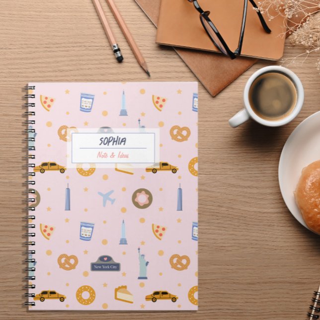 Chic NYC Motif rose nom Carnet spiral (Créateur téléchargé)