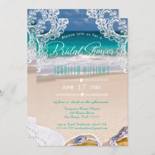 Chic Ocean Beach Été Invitation de douche nuptiale