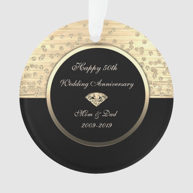 Chic Or Diamants Noir 50e Anniversaire de Mariage (devant)