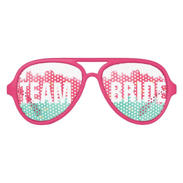 Chic or rose rayures mignonne Team Bride Lunettes  (Devant)