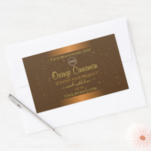 Chic Orange Brown Étiquette Gold Parties scintilla