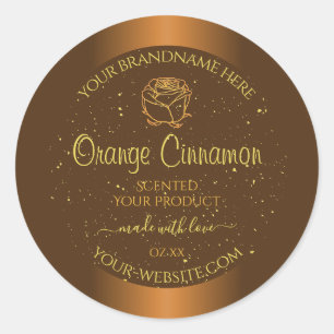 Chic Orange Brown produit Étiquette or Parties sci