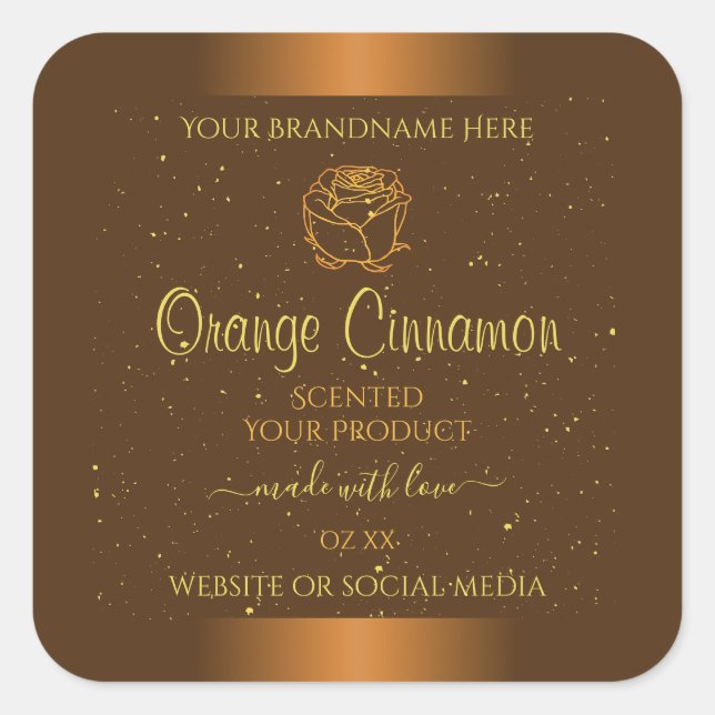 Chic Orange Brown produit Étiquette or Parties sci (Devant)