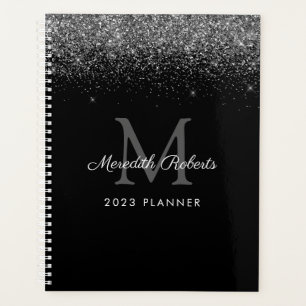 Chic Parties scintillant argent Monogramme noir 20