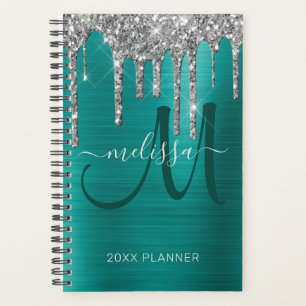Chic Parties scintillant argent Turquoise brossé