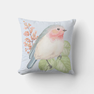 Chic Pastel Oiseau Jetant Oreiller