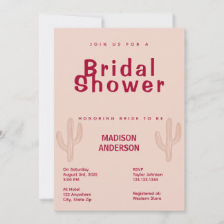 Chic Pays Thème Bridal Showboat Invitation