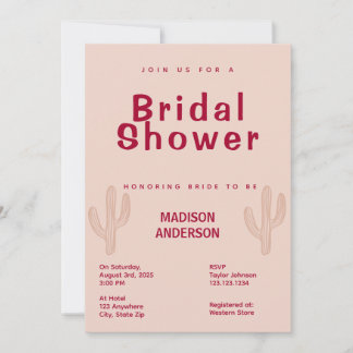 Chic Pays Thème Bridal Showboat Invitation