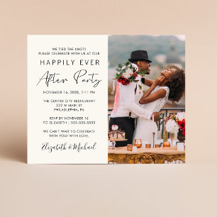 Chic Photo Cream Mariage Réception Invitation