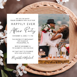 Chic Photo Mariage Réception Invitation