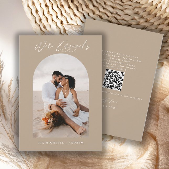 Chic Photo QR Code Mariage Faire-part Fiançailles (Créateur téléchargé)
