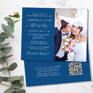Chic Photo QR Code Mariage Réception Invitation
