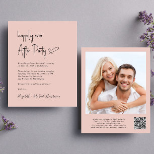 Chic Photo QR Code Mariage Réception Invitation