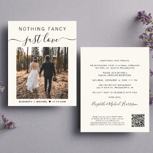 Chic Photo QR Code Mariage Réception Invitation