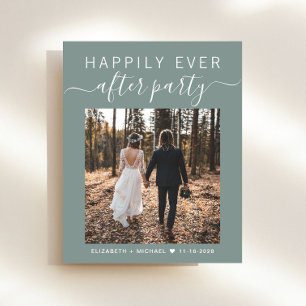 Chic Photo Sage Green Mariage Réception Invitation