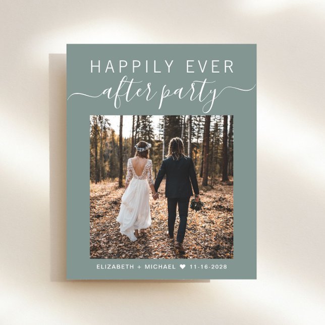 Chic Photo Sage Green Mariage Réception Invitation (Créateur téléchargé)