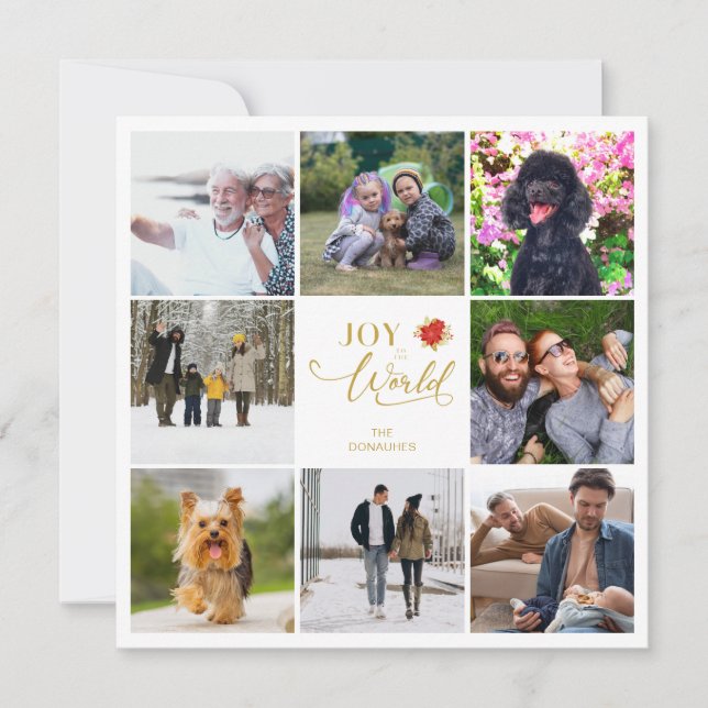 Chic Poinsettias Collage 8 Photos Famille Noël (Devant)