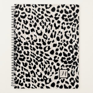 Chic Poster de animal naturel et noir avec Monogra