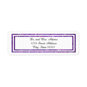 Chic Purple Faux Glittered Trim - Étiquette de adr