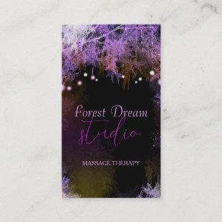 Chic Purple Forest Massage Cartes de visite de thé