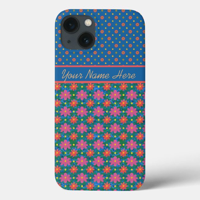 Chic Rangoli Fleurs Pois sur coque ipad bleu (Verso)
