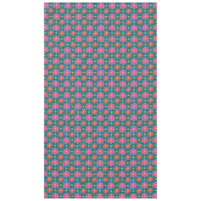 Chic Rangoli Fleurs Pois sur nappes bleues (Devant)