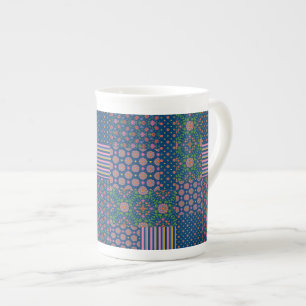 Chic Rangoli Motif Faux Patchwork China Mug