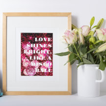 Chic Retro Bold Boule Disco Rose Art Mural