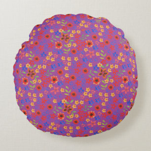 Chic Retro Floral Impression sur Magenta Coussin r