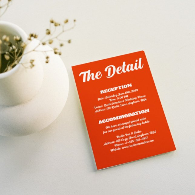 Chic Retro Mariage Détails Carte de boîtier (Retro Wedding Details Enclosure Card)