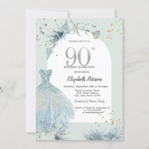 Chic Robe hiver 90e anniversaire Invitation