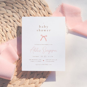 Chic rose Aquarelle Bow Girl Baby shower Budget