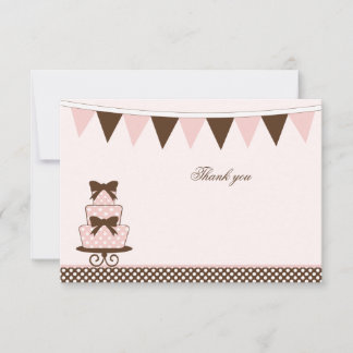 Chic rose + brun filles baby shower carte de remer